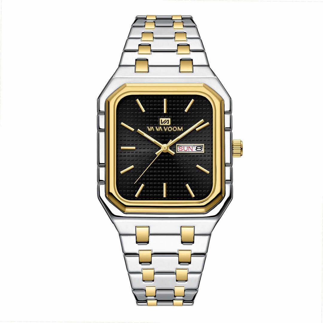 Ayras.store new Brand casual Men`s Watch simple Fashion Luminous Square Gradual Gold steel band Men`s watch Brand